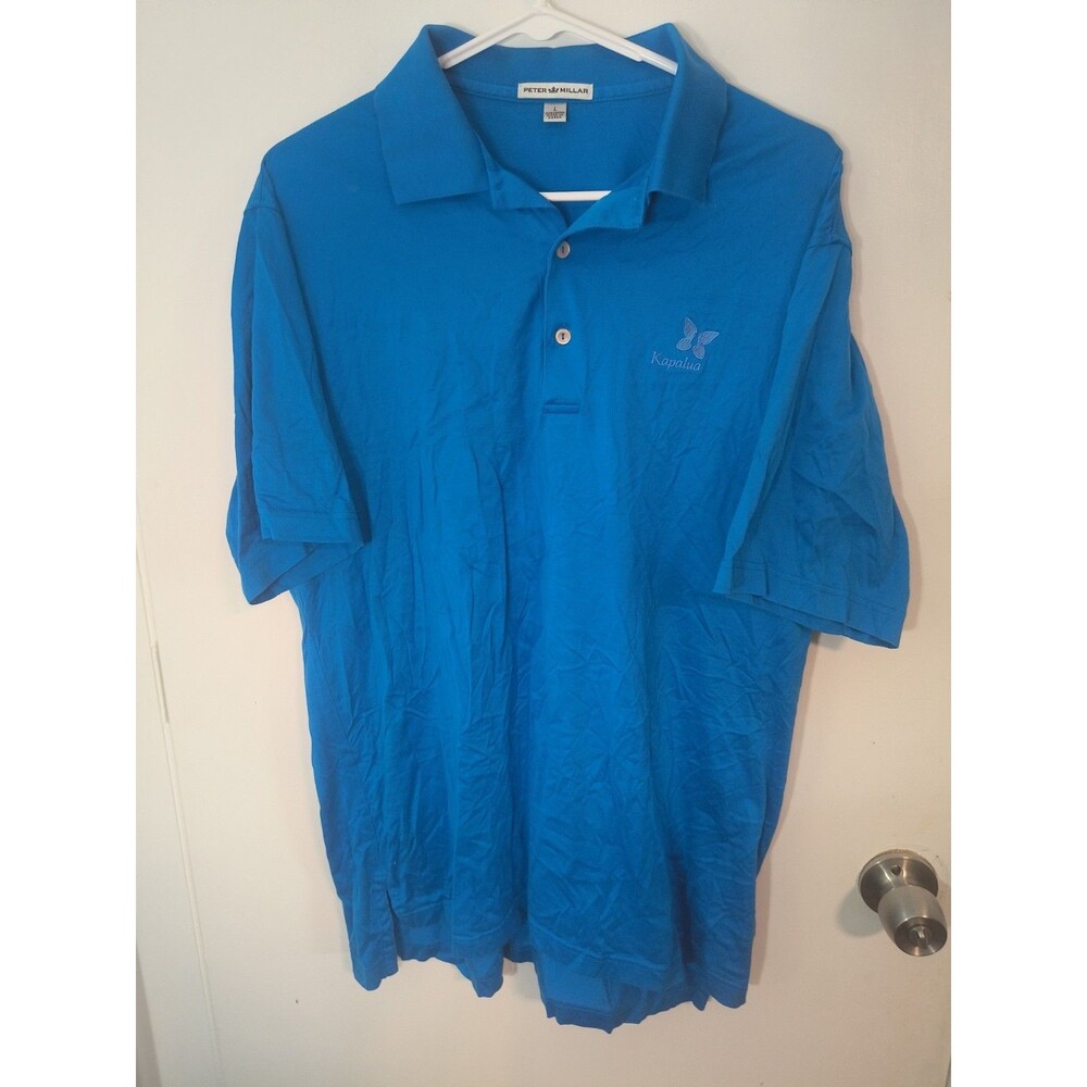 Peter Millar Crown Kapalua Polo Golf Shirt Mens L Cotton Short Sleeve